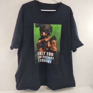Smokey the Bear Parody Only You Can Prevent Tyranny T-Shirt Activist Black